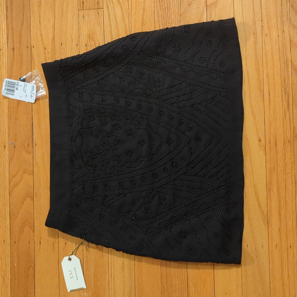 NWT Forever21 Black Mini Beaded Skirt